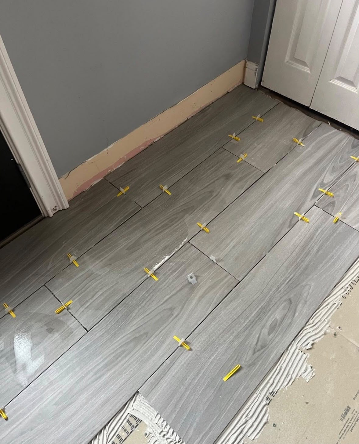 Floor tile installation project
